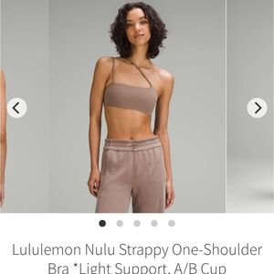 Lululemon Nulu Strappy One-Shoulder Bra A/B Cup In Taupetastic EUC